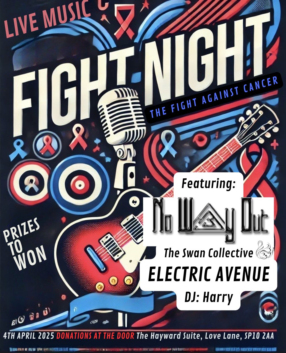 Fight Night - The fight against cancer - No Way Out + The Swan Collective + Electric Avenue + DJ: Harry