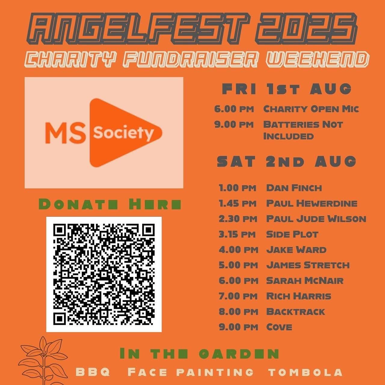 AngelFest Charity Fundraiser: Cove + Backtrack + Rich Harris + Sarah McNair + James Stretch + Jake Ward + Side Plot + Paul Jude Wilson + Paul Hewerdine + Dan Finch